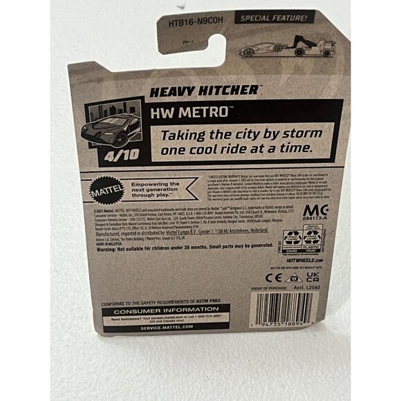 Hot Wheels Heavy Hitcher HW Metro 2024 Blue Tow Truck 1:64 Diecast Car - Picture 6 of 6